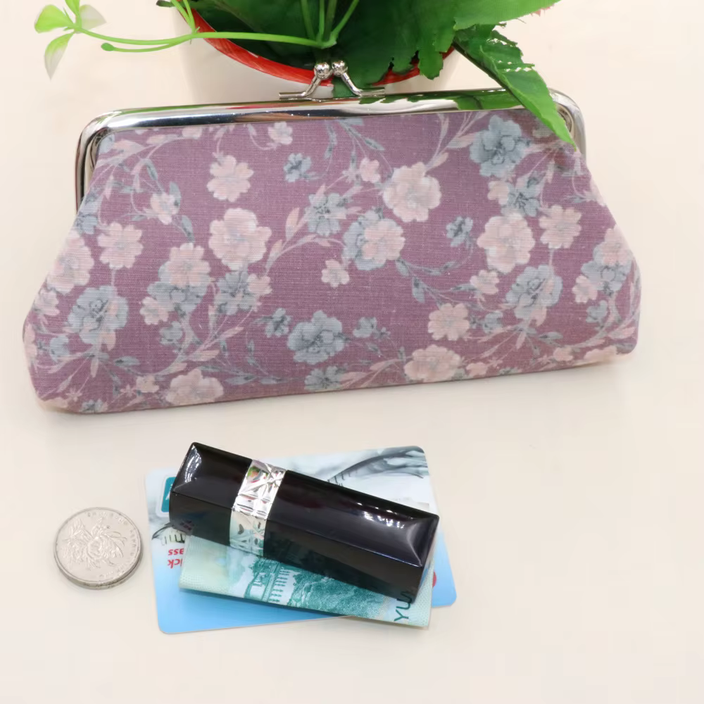 Porte-monnaie rétro imprimé de fleurs pour femmes