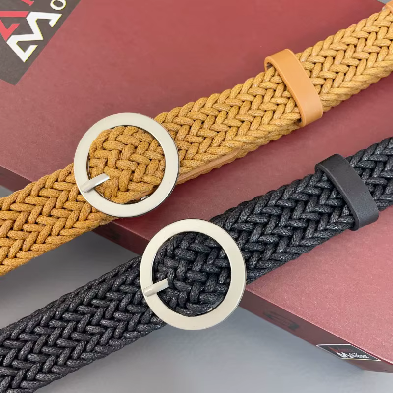 Ceinture coréenne rétro artisanale en cordon ciré pour femme
