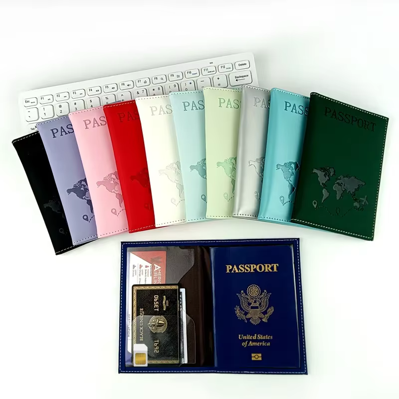 Porte-passeport en PU, couverture de passeport pour billets