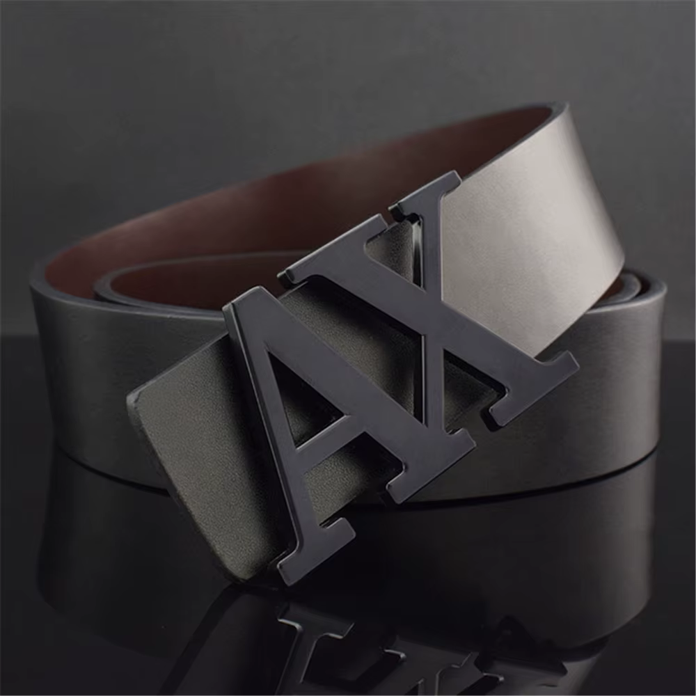 Ceinture homme à la mode Simple lettre boucle réversible mâle
