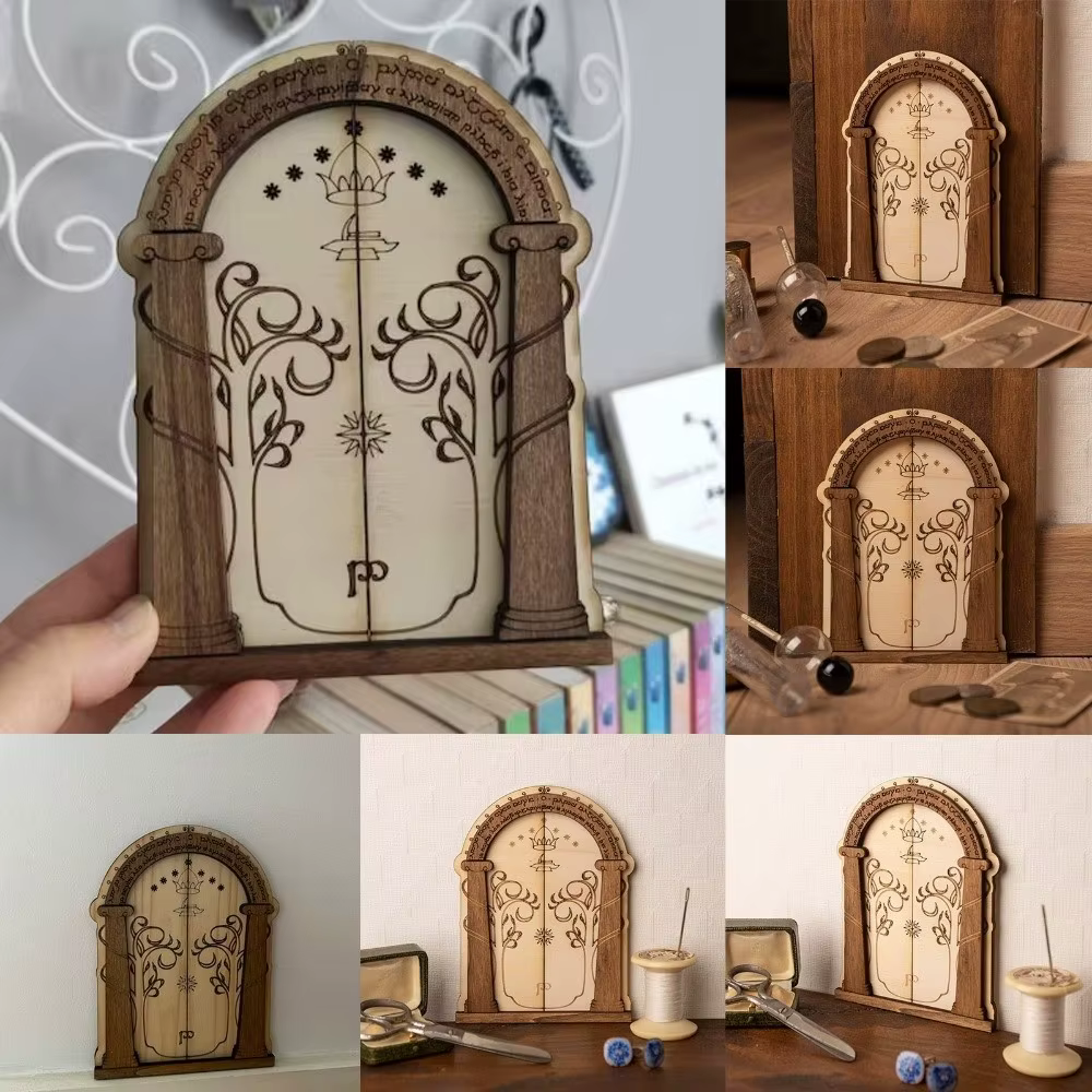 Porte d'elfe en bois, petits accessoires de jardin, porte de fée miniature, décoration de jardin DIY pour la décoration des arbres