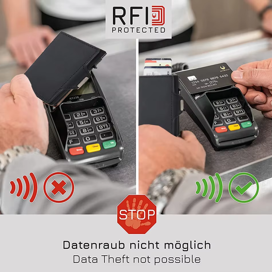 Rfid porte-carte en Fiber de carbone hommes portefeuilles mince