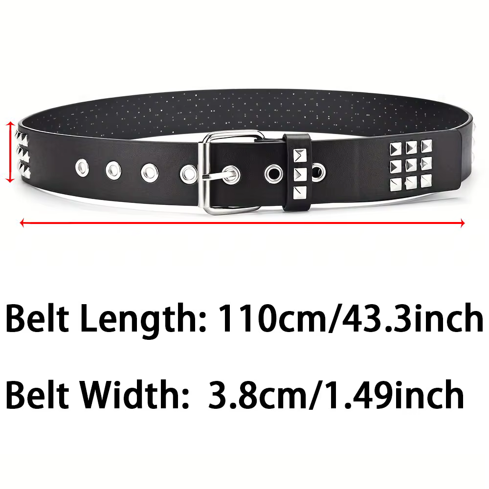 Mode nouvelle perle carrée Rivet ceinture métal pyramide