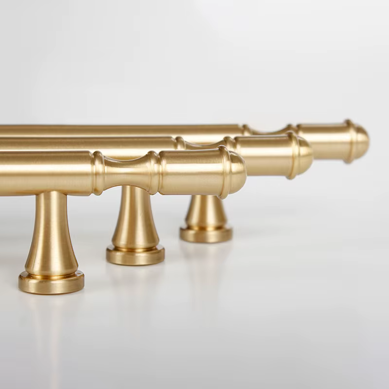 Poignée de porte de garde-robe en cuivre pur, meubles allongés rétro dorés, petite poignée de meuble simple moderne, décoration d'intérieur