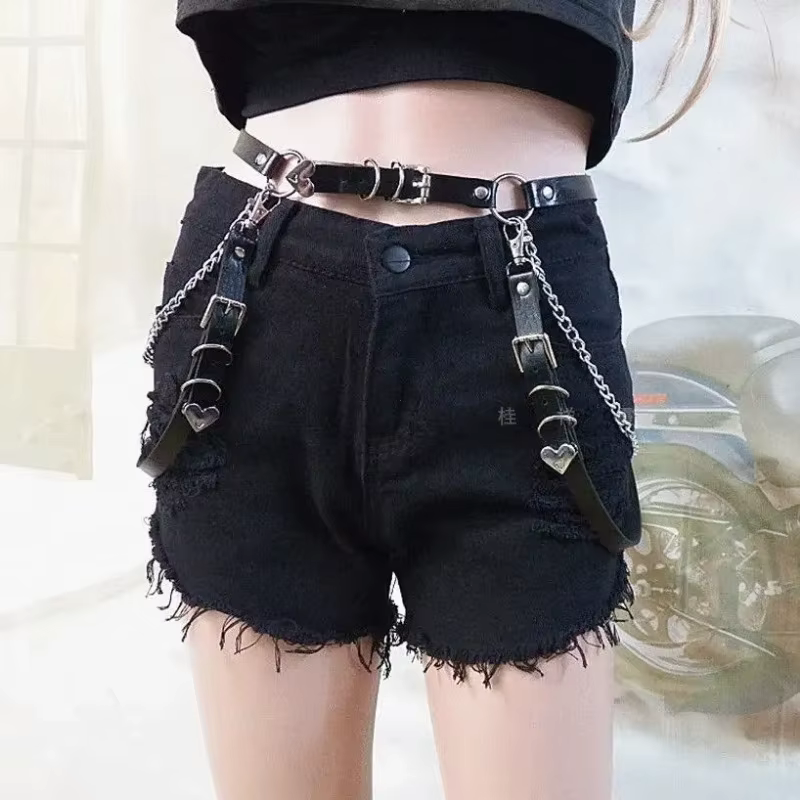 Ceinture de jupe en cuir Pu pour femmes