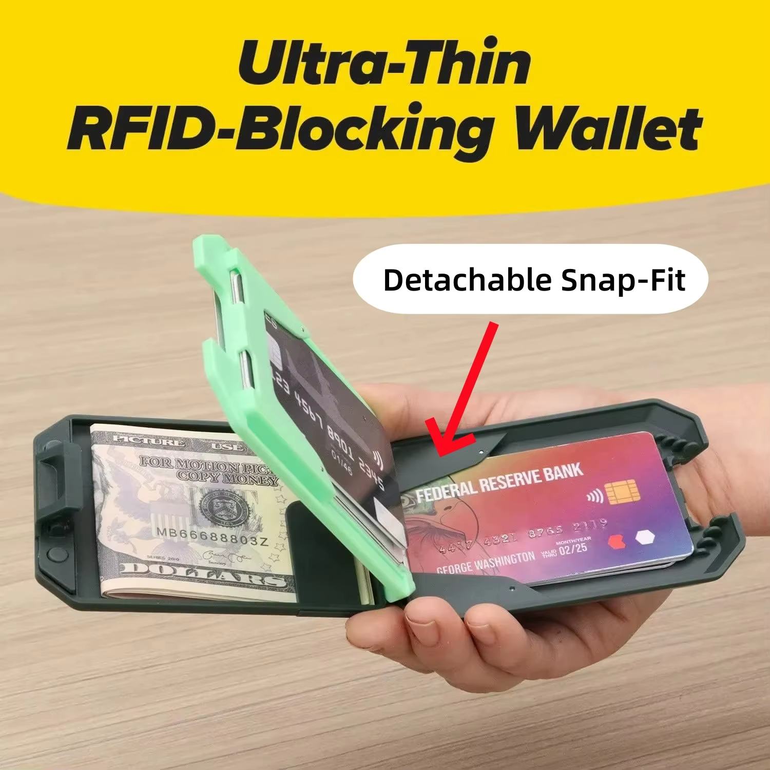 Portefeuille de blocage RFID avec nom personnalisé