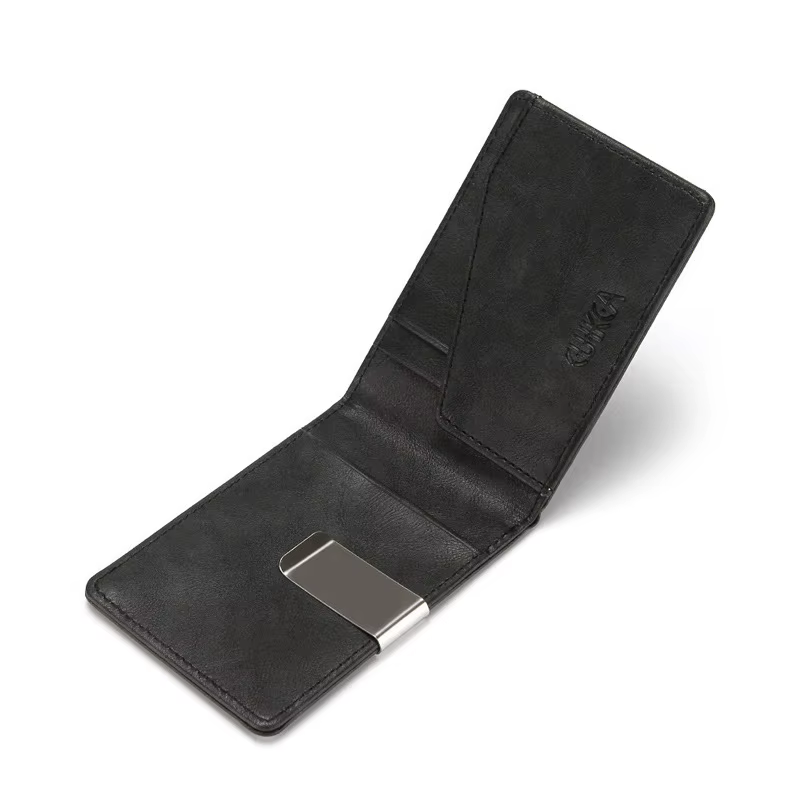 Nouvelle mode hommes en cuir pinces à billets portefeuille multifonctionnel mince homme porte-cartes femmes pince en métal pour argent porte-monnaie