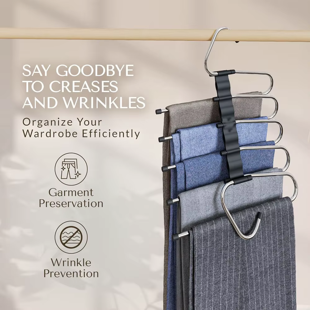 Cintres pour pantalons, gain de place, multicouches, gain de place, porte-vêtements multifonctionnel pour le rangement du placard