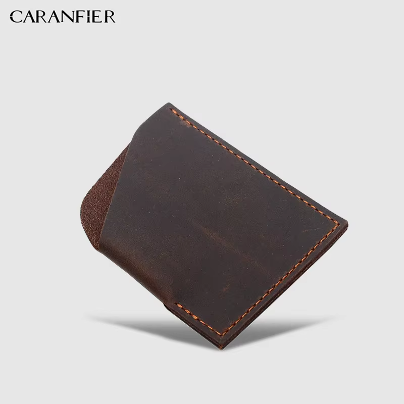 CARANFIER portefeuilles pour hommes porte-carte Premium fabriqué en cuir véritable Cartera Ultra-mince femmes sacs à main unisexe crédit Notecase