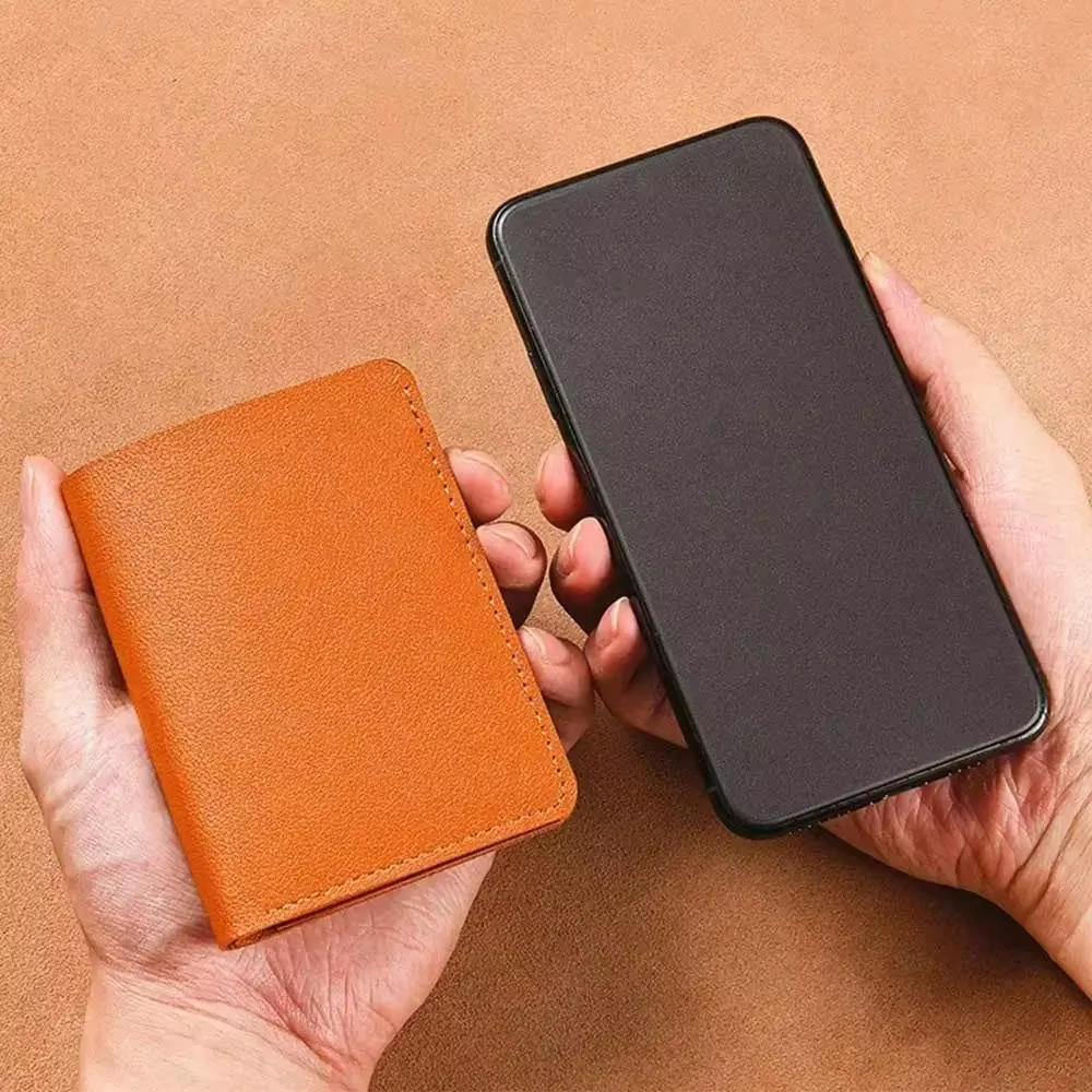Petit portefeuille classique en cuir PU pour hommes et femmes, court et Simple, à la mode, Ultra fin, pour cartes de crédit, porte-monnaie