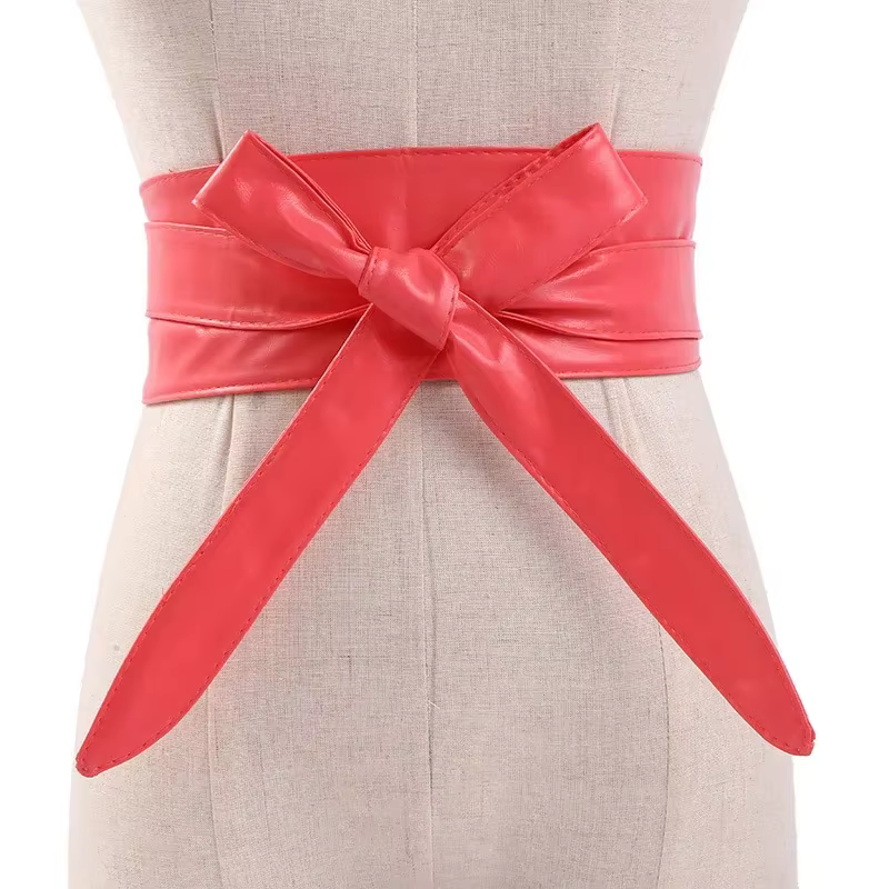 Ceinture large en PU pour femmes