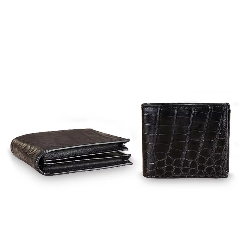Portefeuille en cuir d'alligator véritable pour hommes