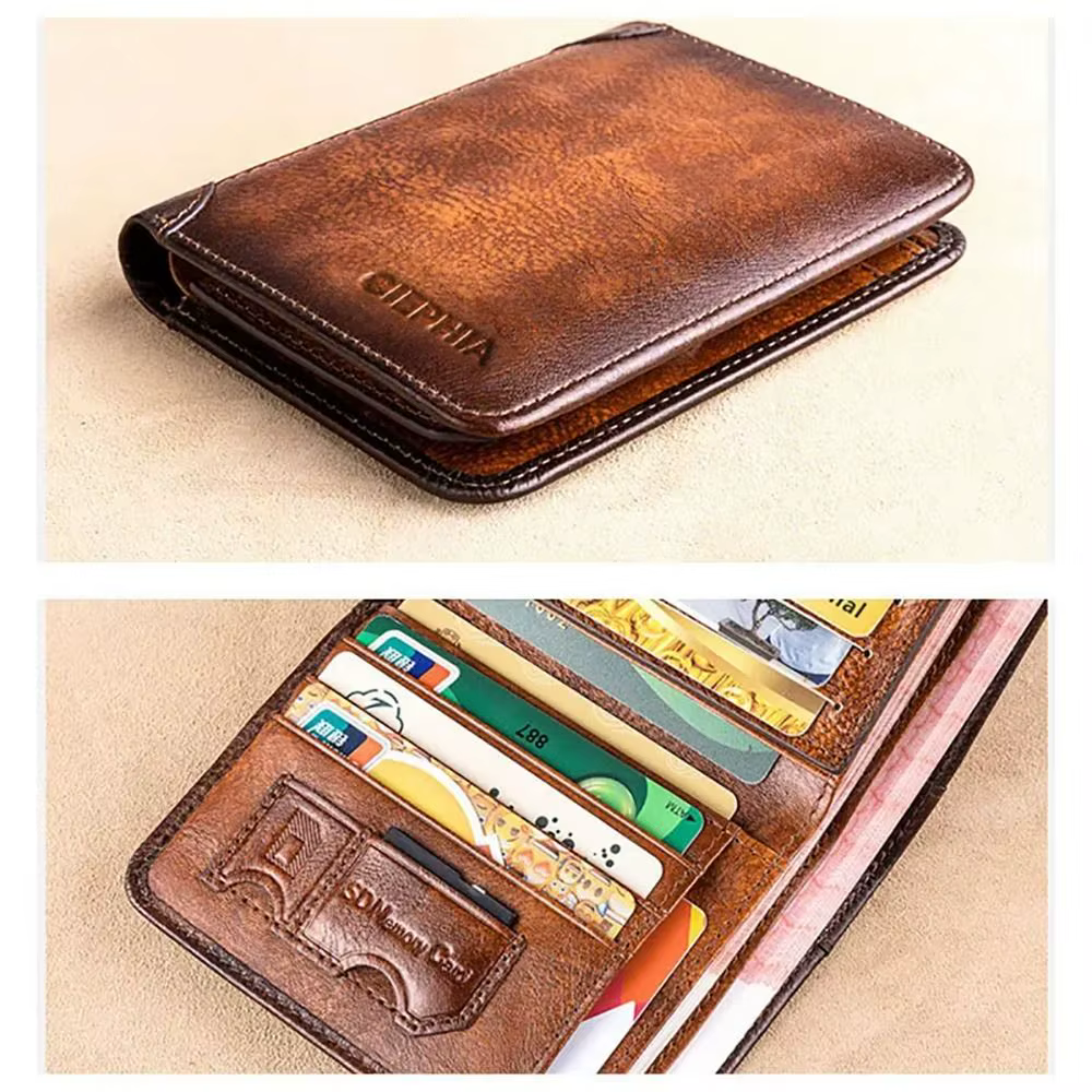 Portefeuille pour homme en cuir PU durable
