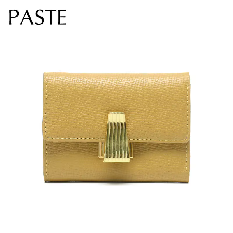 Portefeuille court en cuir de vache pour femme
