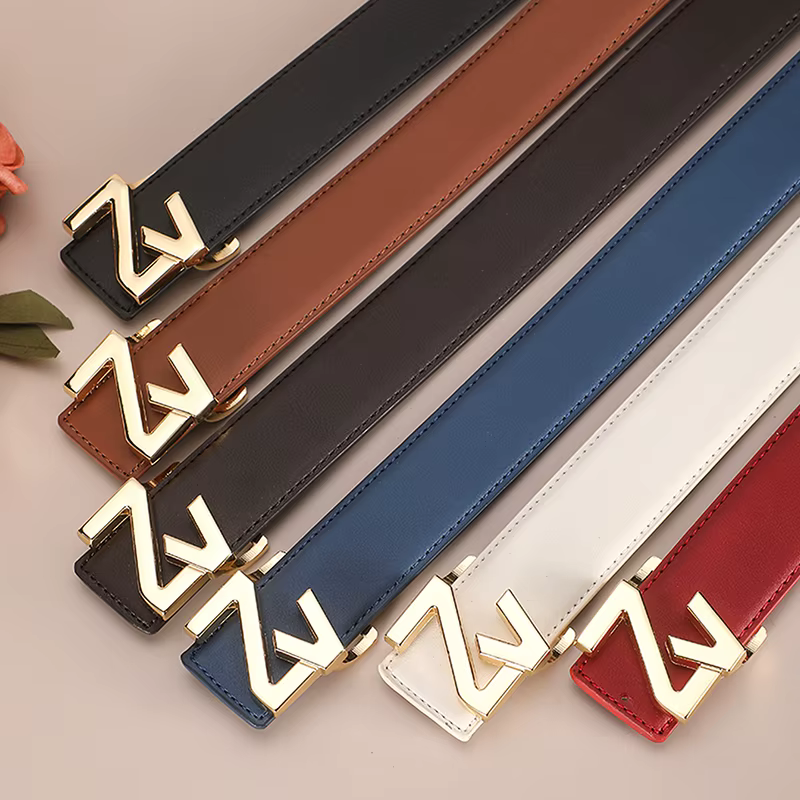 Nouvelle ceinture en cuir large de 34mm pour femmes