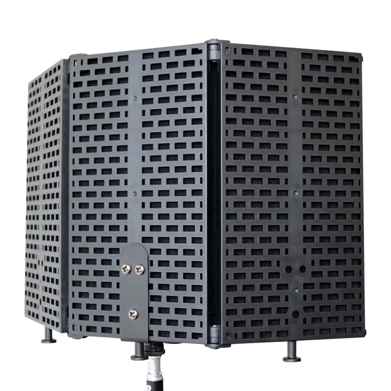 Microphone à trois portes, isolation phonique, plastique, réduction du bruit, couverture du vent, panneau en mousse acoustique, filtre insonorisé, pare-vent