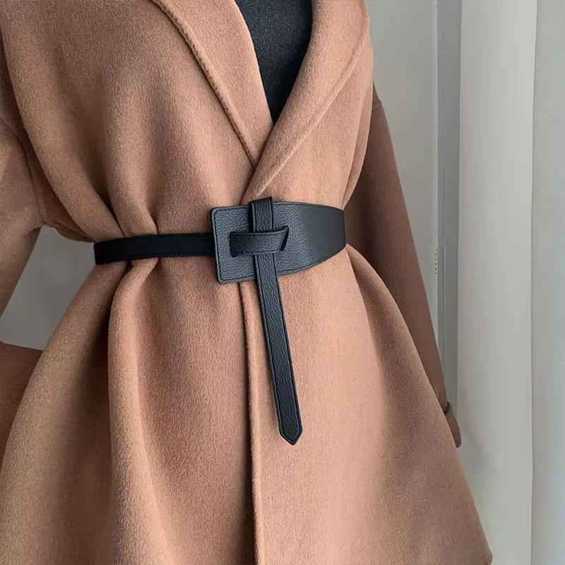 Ceinture en cuir PU souple pour femme