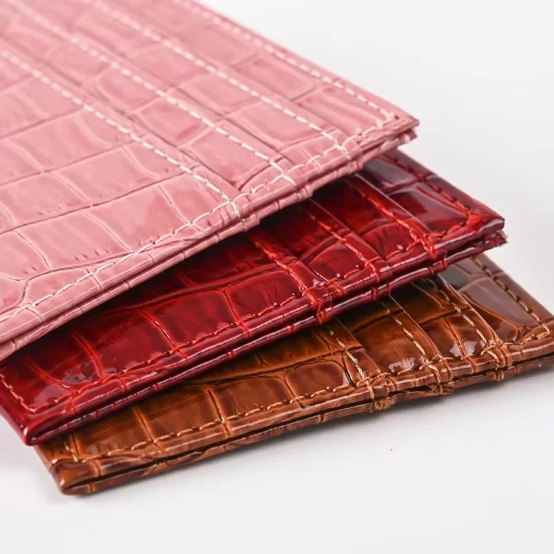 Portefeuille porte-cartes en cuir PU mince pour femme