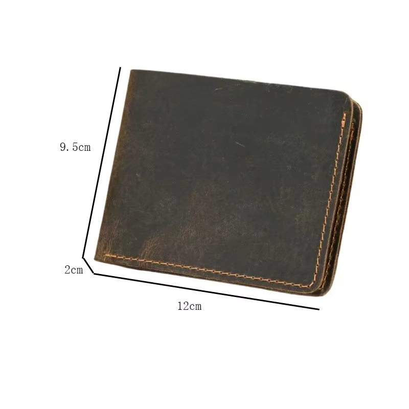 Portefeuille en cuir Crazy Horse pour hommes