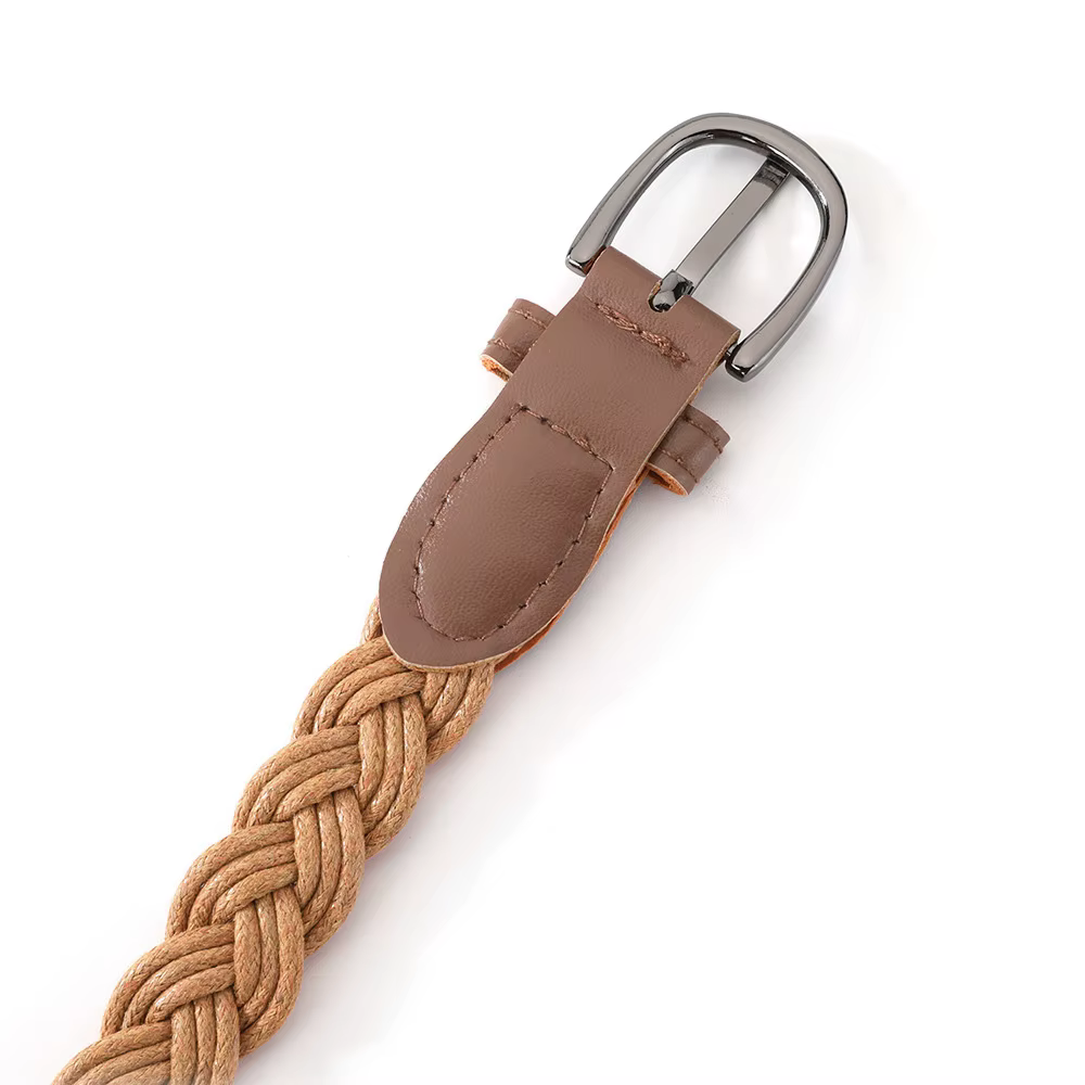 Ceinture fine tressée rétro vintage pour femme