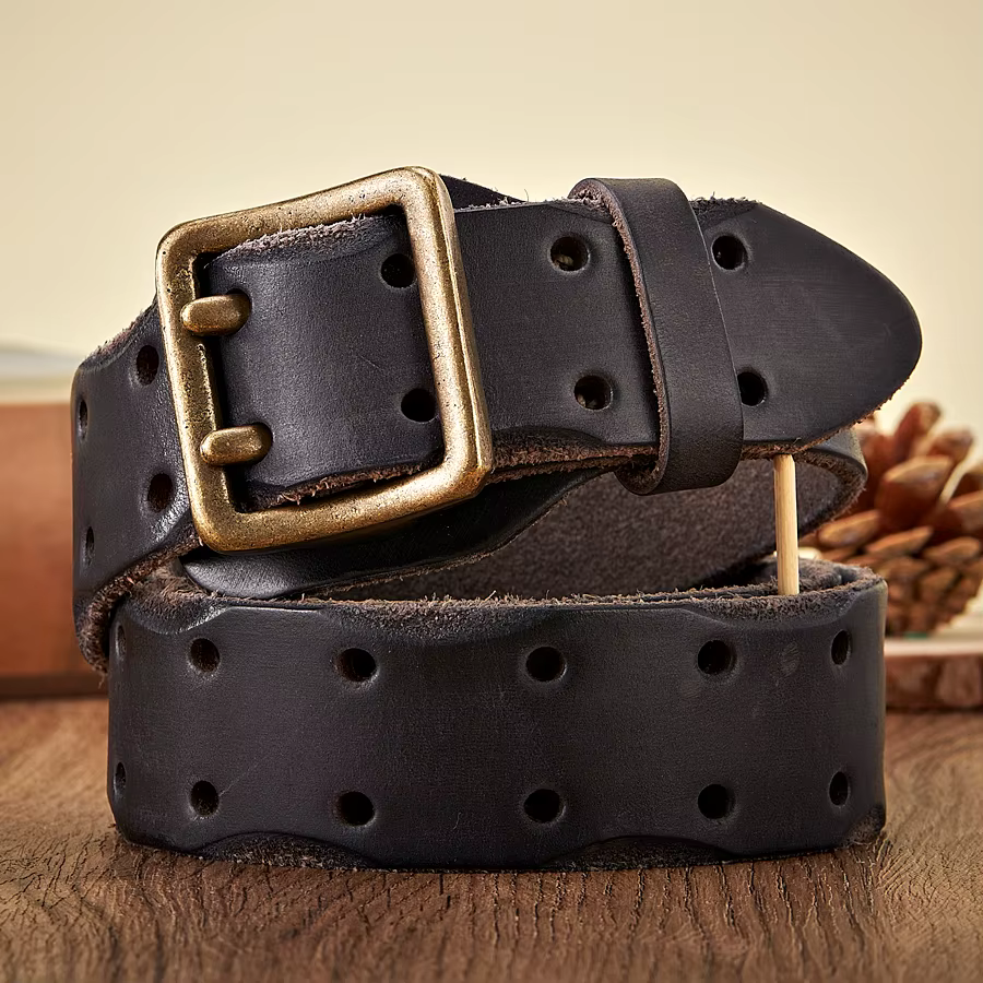 Ceinture en cuir d'origine épaisse Vintage hommes large