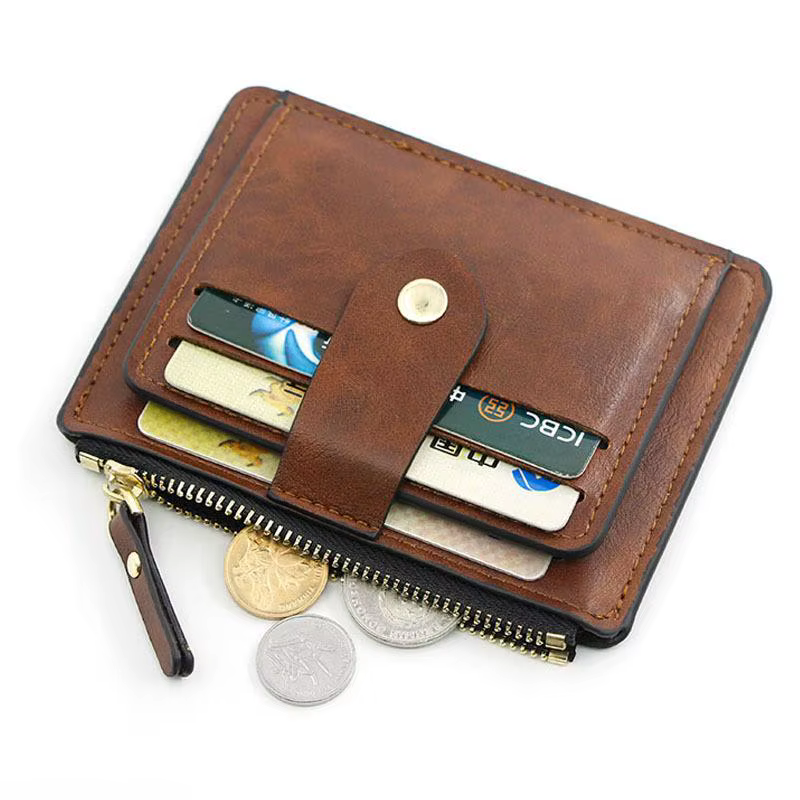 Petit portefeuille de luxe en cuir pour hommes et femmes