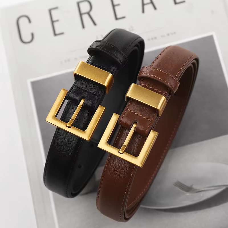 Ceinture en cuir de créateur vintage pour femme