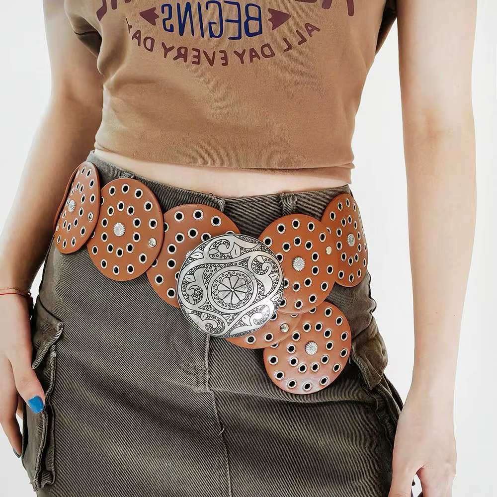 Ceinture Ajustable Vintage en PU pour Femme
