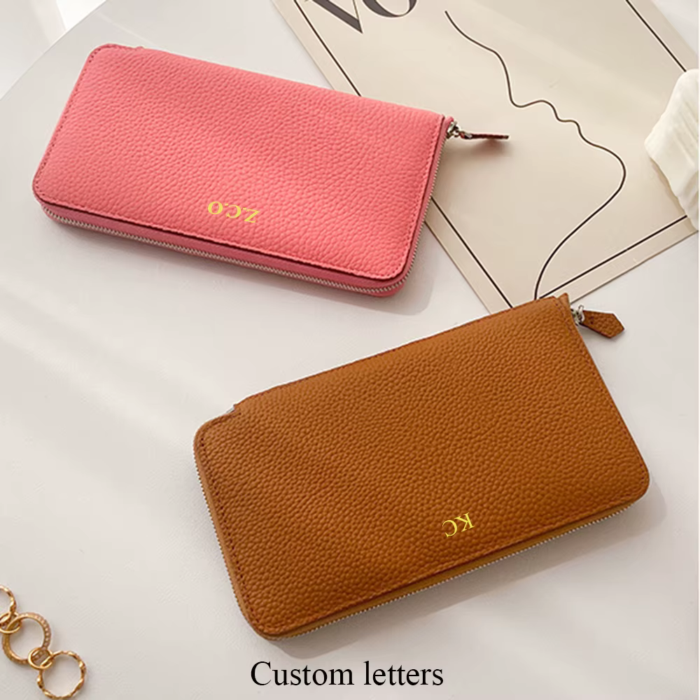 Portefeuille Long en cuir véritable pour femmes