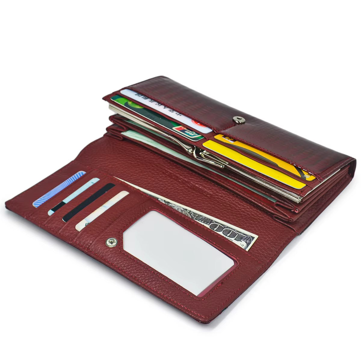 Portefeuille de créateur pour femme en cuir véritable