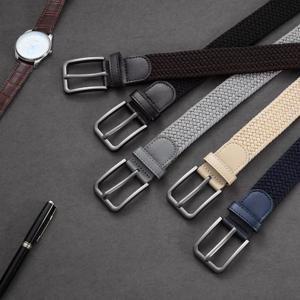 Ceinture élastique tressée pour hommes