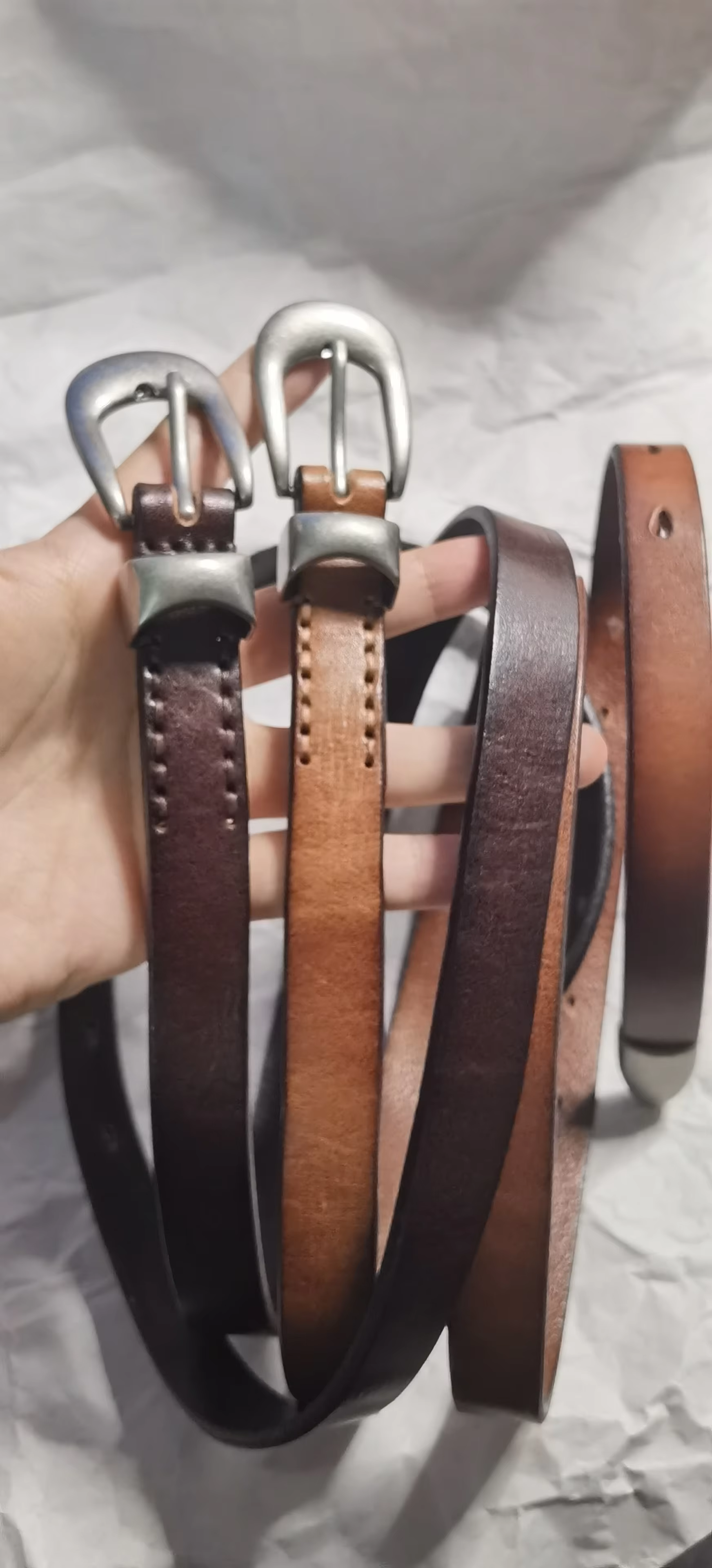 Ceinture en cuir à boucle pour femme Momoluna Ceinture noire de 2 cm