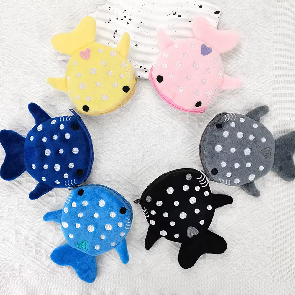 Porte-monnaie multicolore en peluche pour femmes