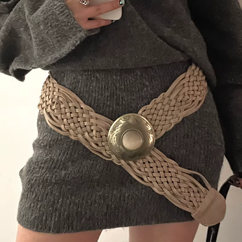 Ceinture large tissée bohème