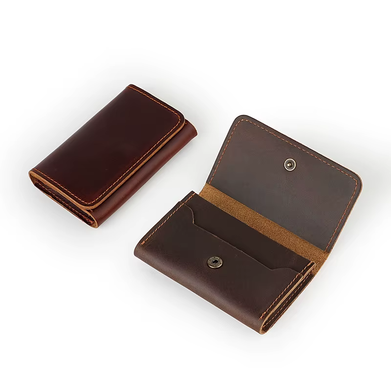 100% cuir Vintage porte-carte hommes