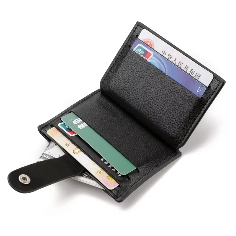 Porte-monnaie mince en cuir PU pour femmes et hommes