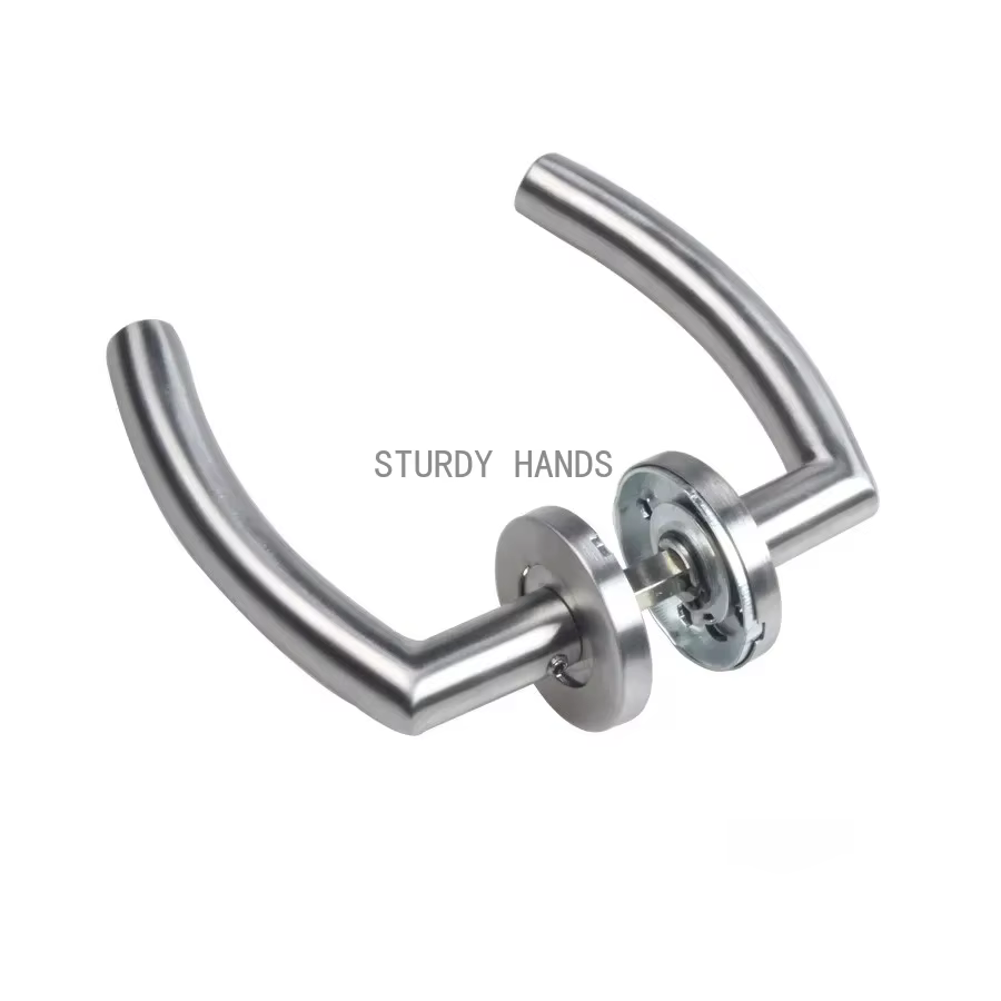 Ensemble de poignées de porte en acier inoxydable, intérieur de maison, serrure à levier, loquet réglable Durable, bouton de sécurité pour chambre à coucher et salle de bains