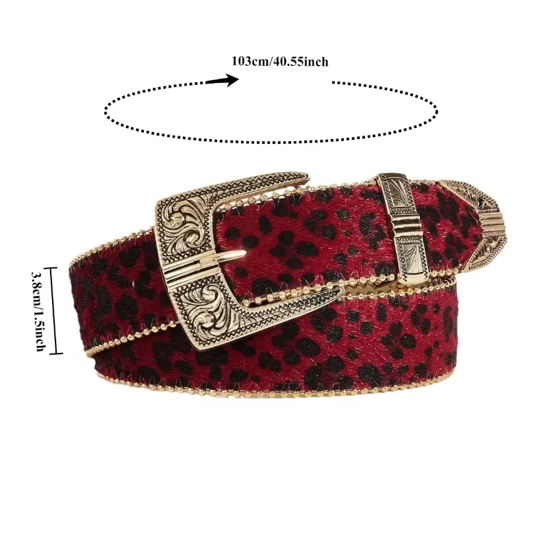 Ceinture pour femme à imprimé léopard rétro américain