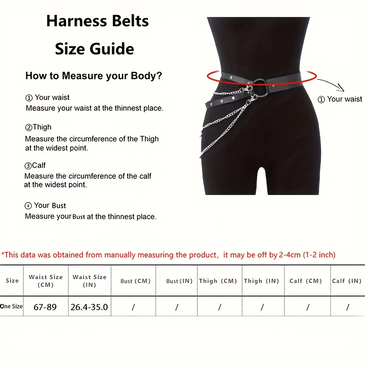Ceinture en cuir réglable pour femmes, chaîne de corps, harnais de taille Sexy, accessoire de chaîne de ventre gothique, bijoux de Festival pour filles