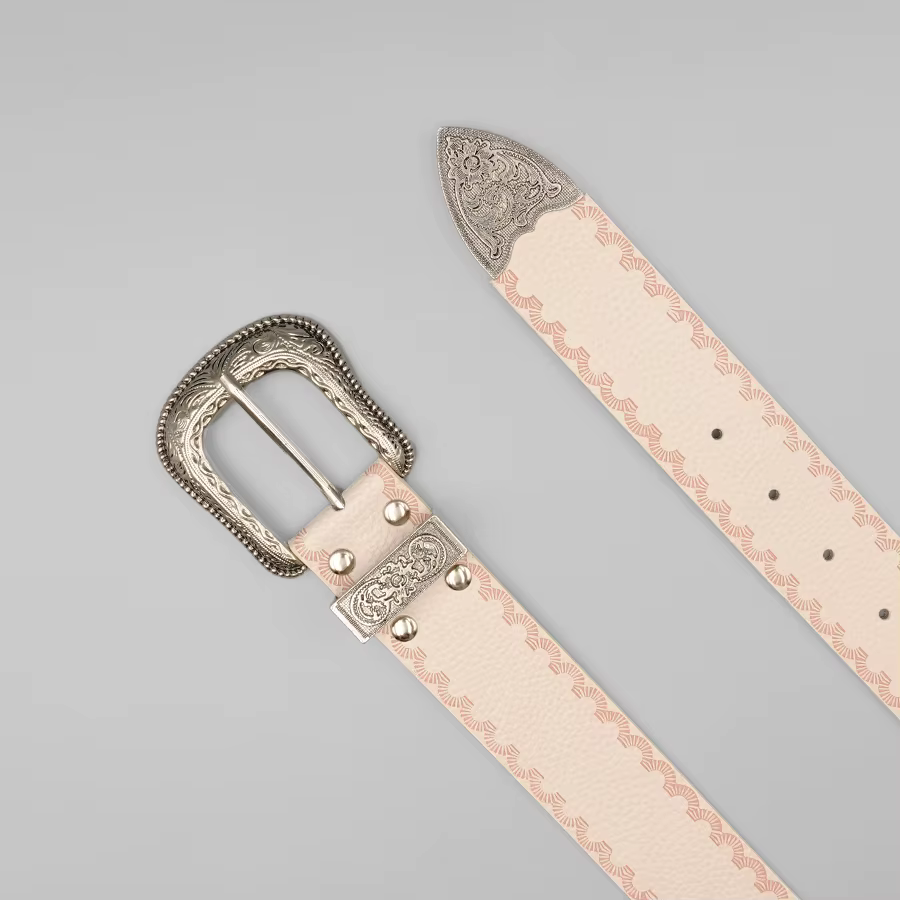 Ceinture pour femme à bordure blanche