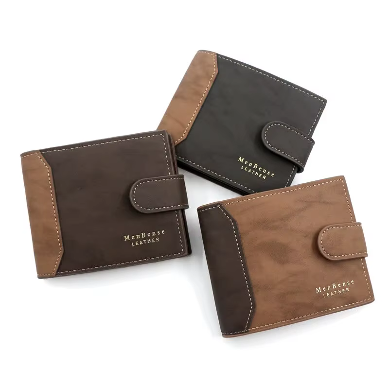 Portefeuille en cuir PU avec moraillon pour homme