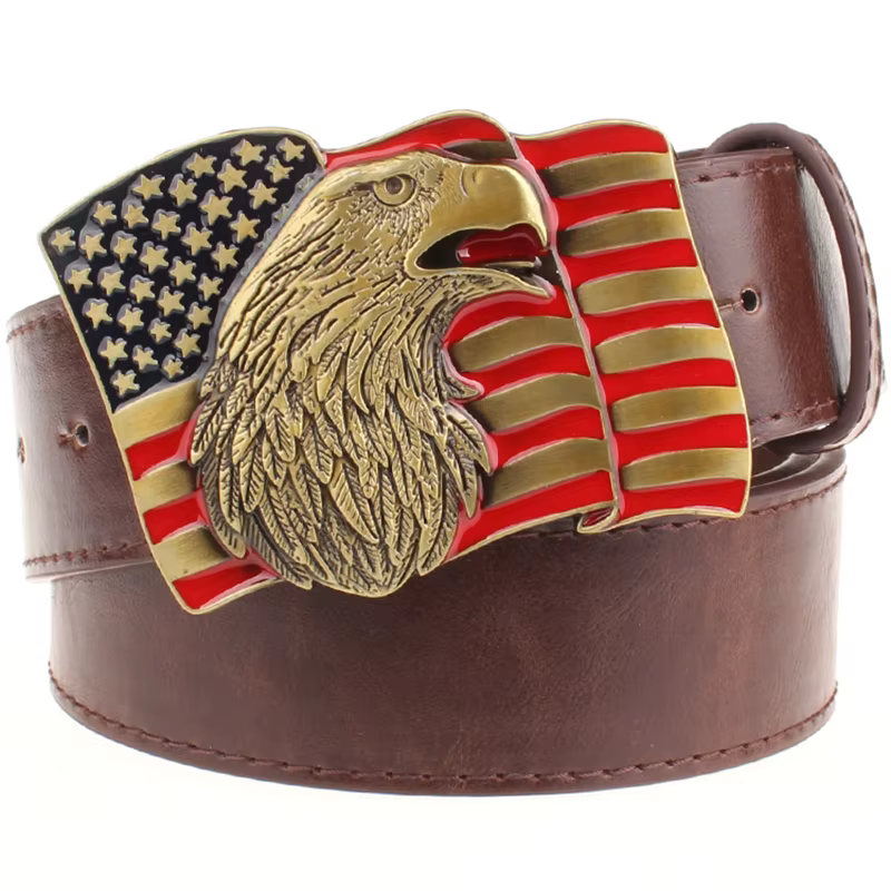 Ceinture à motif d'aigle américain pour hommes et femmes, ceinture de mode indienne