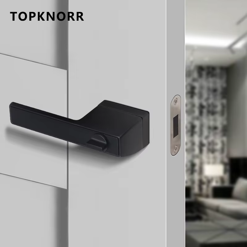Serrure de porte magnétique intérieure pour chambre à coucher, bois massif silencieux, pingouin, moderne, gris, serrure à poignée universelle domestique, antivol