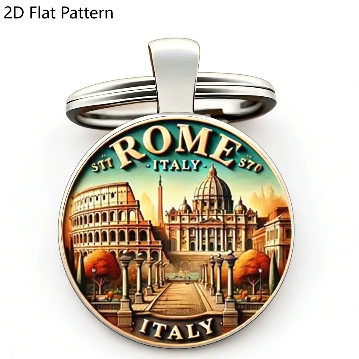 1PC Porte-clés vintage à thème italien Rome