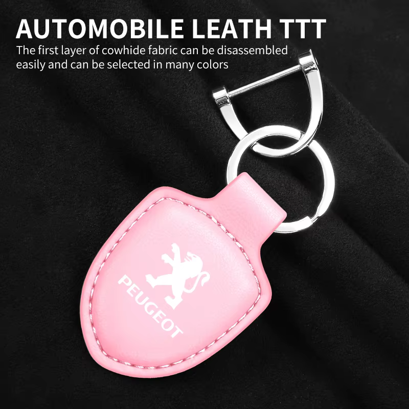 Porte-clés en cuir avec logo de voiture