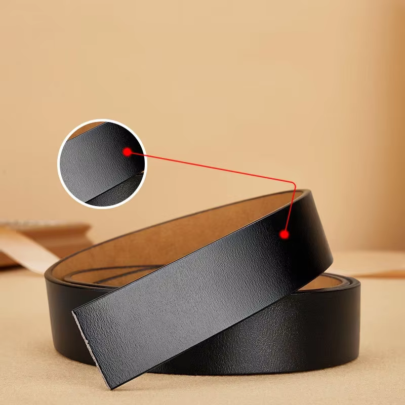 No Buckle 3.5cm Width Genuine Leather Belt Straps Without Automatic