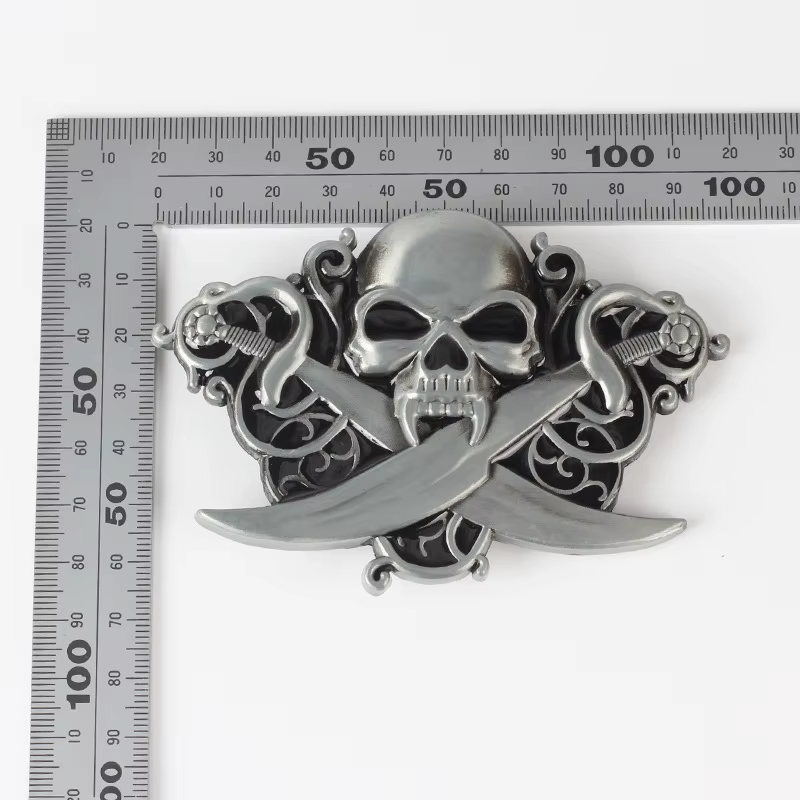 Boucle de ceinture squelette crâne
