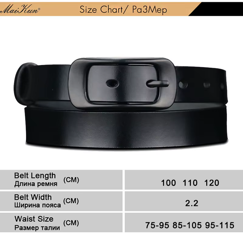 Maikun – ceinture en cuir véritable pour femme, vêtement pour jean et pantalon