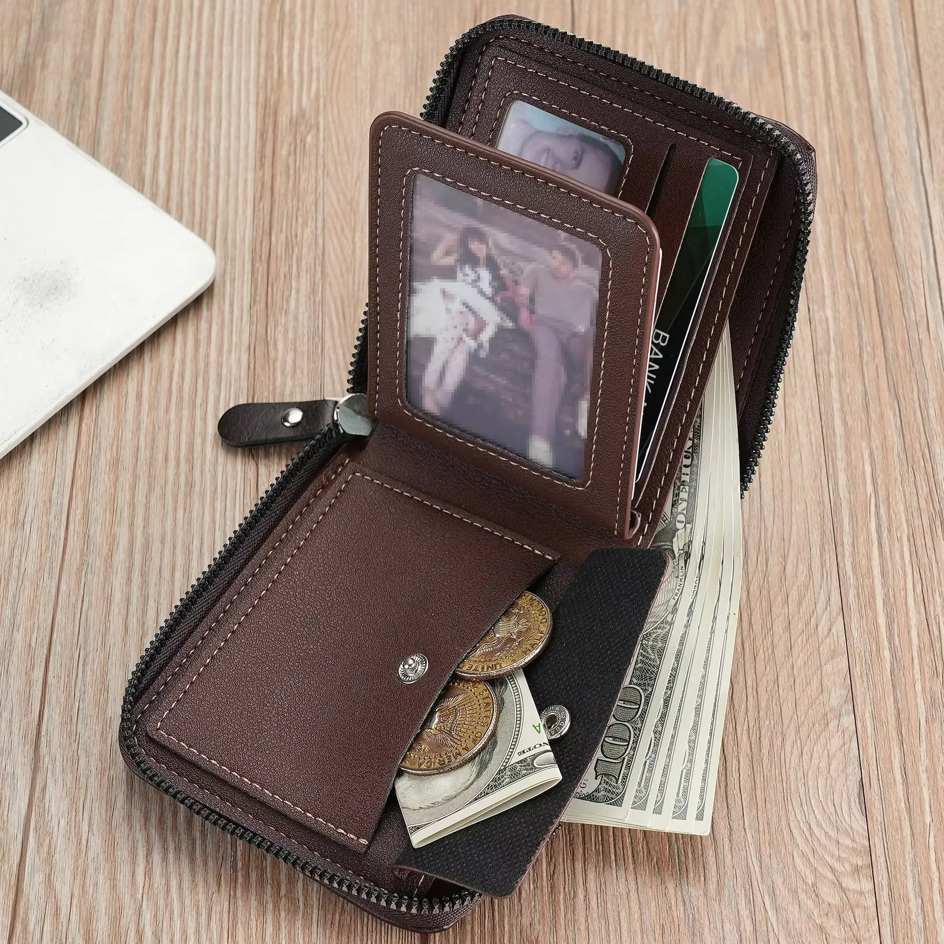 Portefeuille en cuir pour hommes