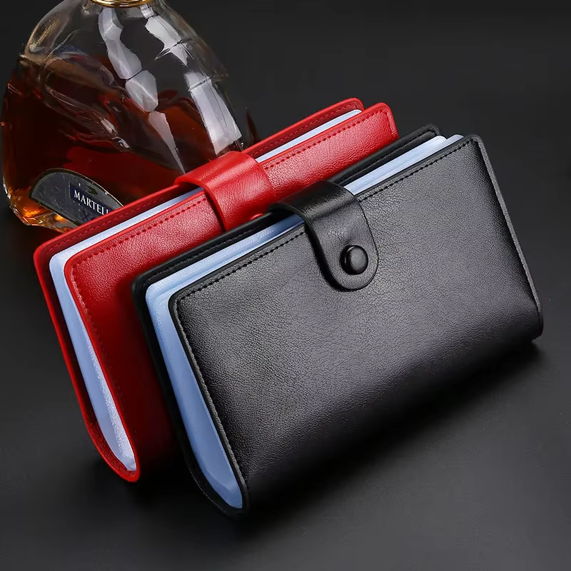 Porte-cartes en cuir de très grande capacité pour hommes